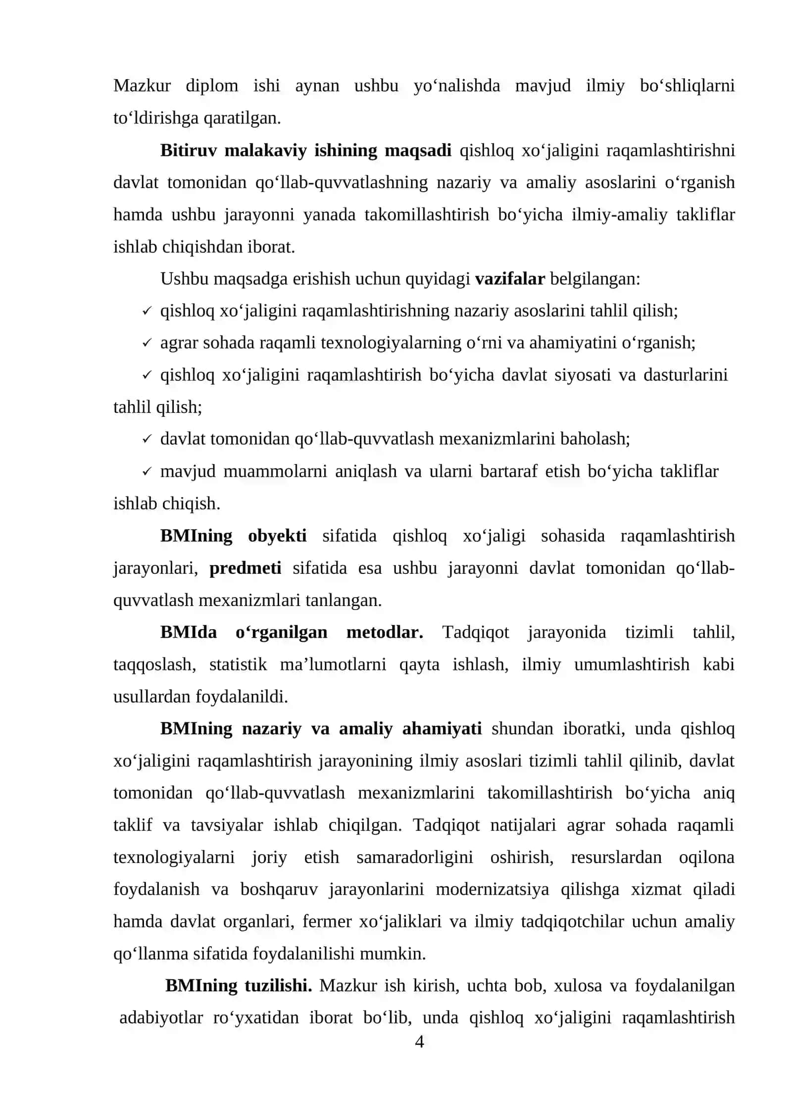 Qishloq xo’jaligini raqamlashtirishni davlat tomonidan qo’llab-quvvatlash 4