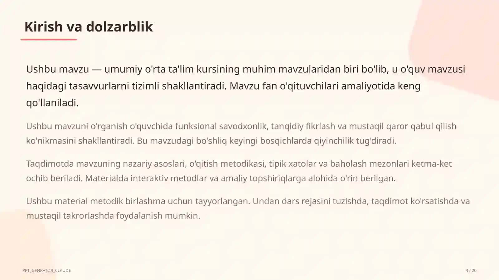 1-6-sinflarda tabiiy fanlar soatlari ko'paydi: tajriba va kuzatuvga asoslangan darslar (2026) 4