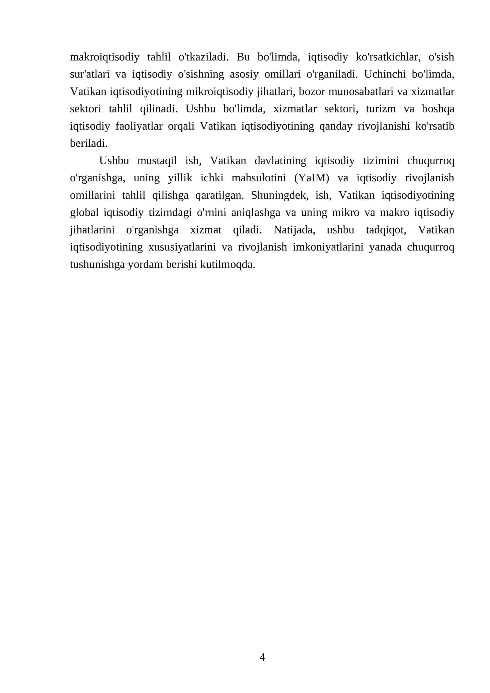 Vatikan davlatining YaIMi haqida makro va mikro iqtisodiyoti 4