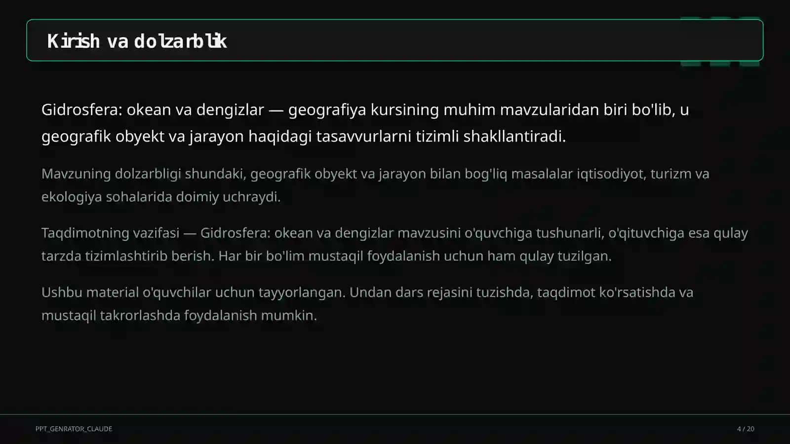 Gidrosfera: okean va dengizlar (6-sinf) 4