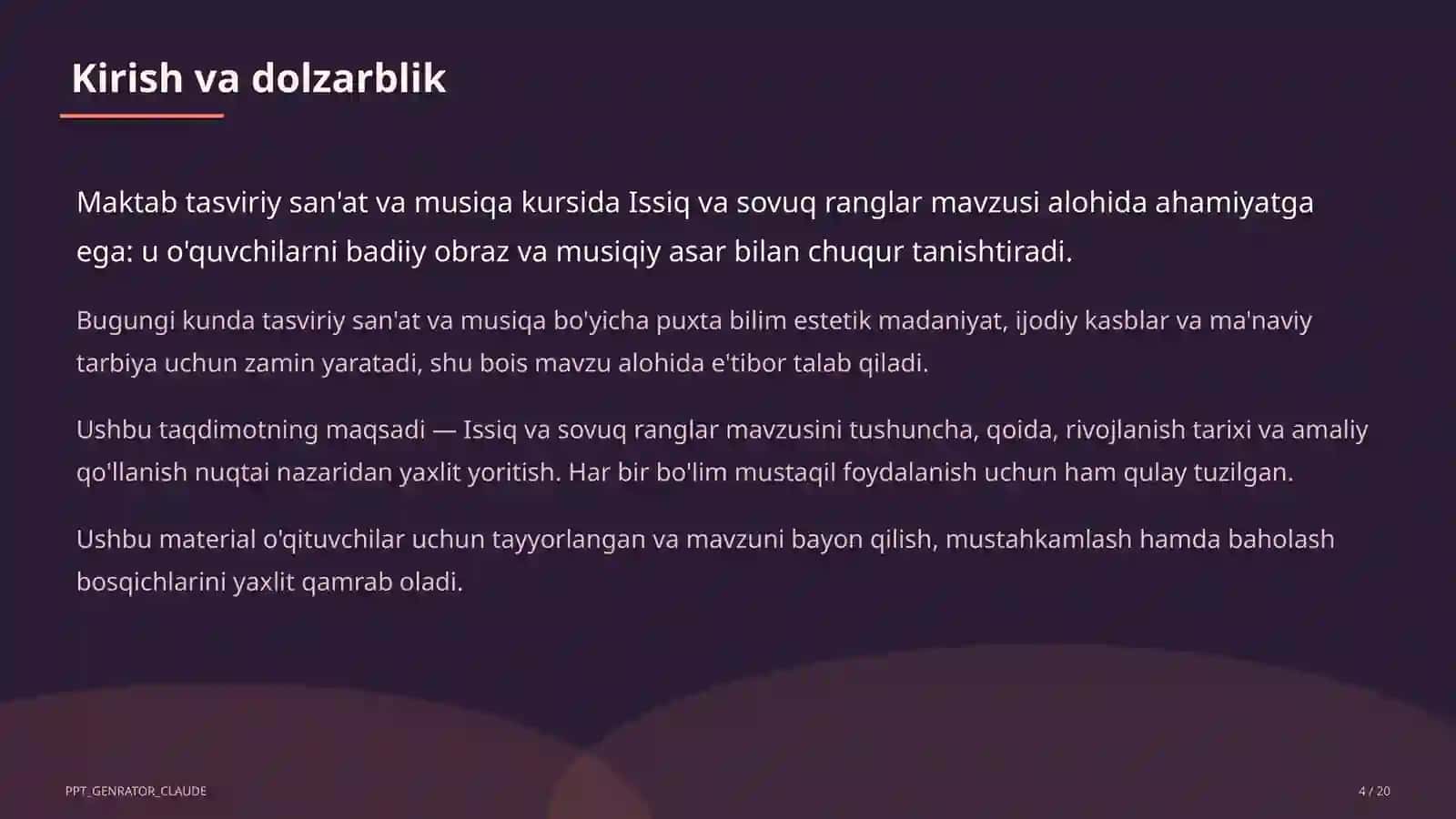 Tasviriy san'at va musiqa (1–7) — o'qituvchilar uchun 4