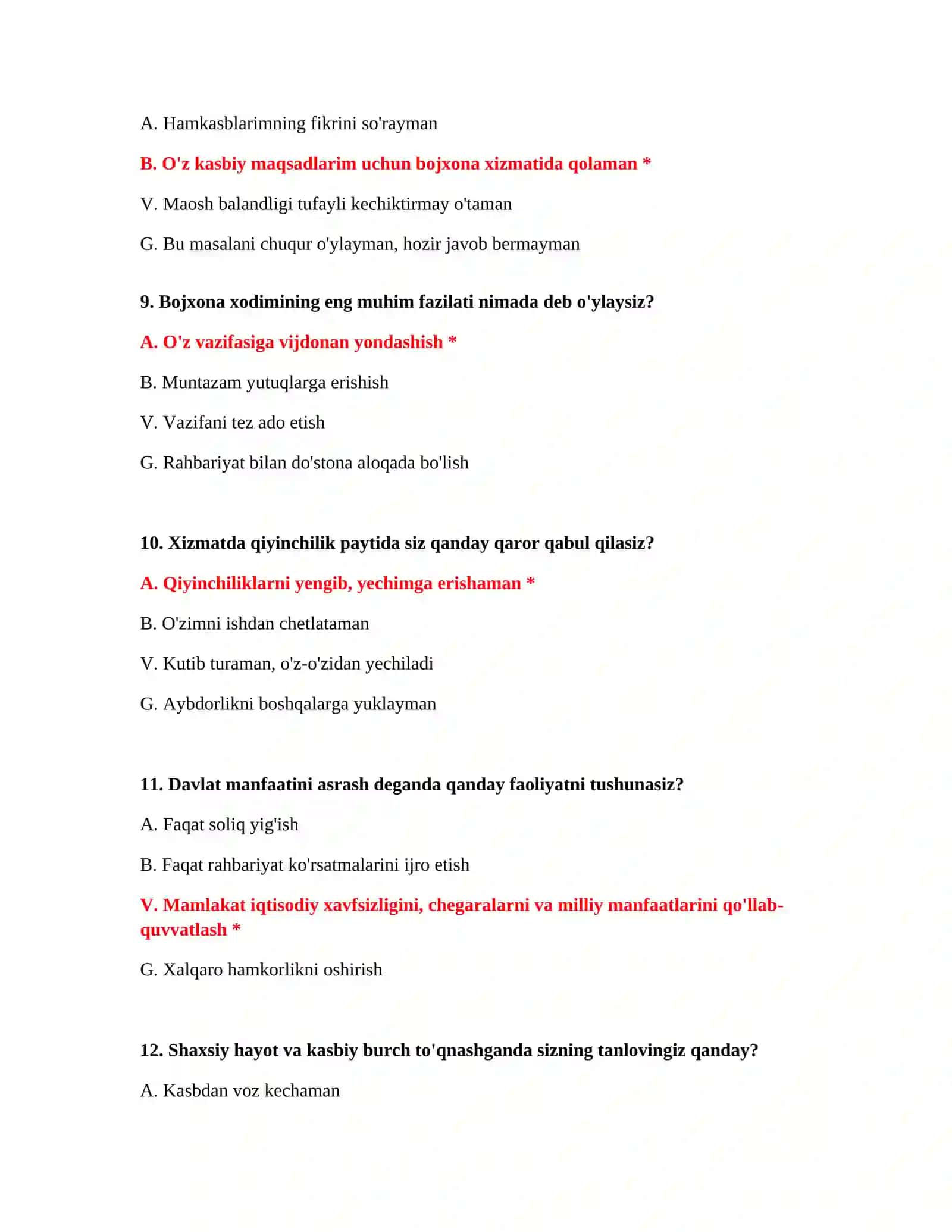 Yangi bojxona testlari 4