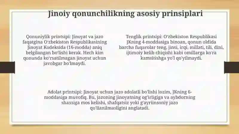 O'zbekiston Respublikasi jinoiy qonunchiligining umumiy xususiyatlari 4