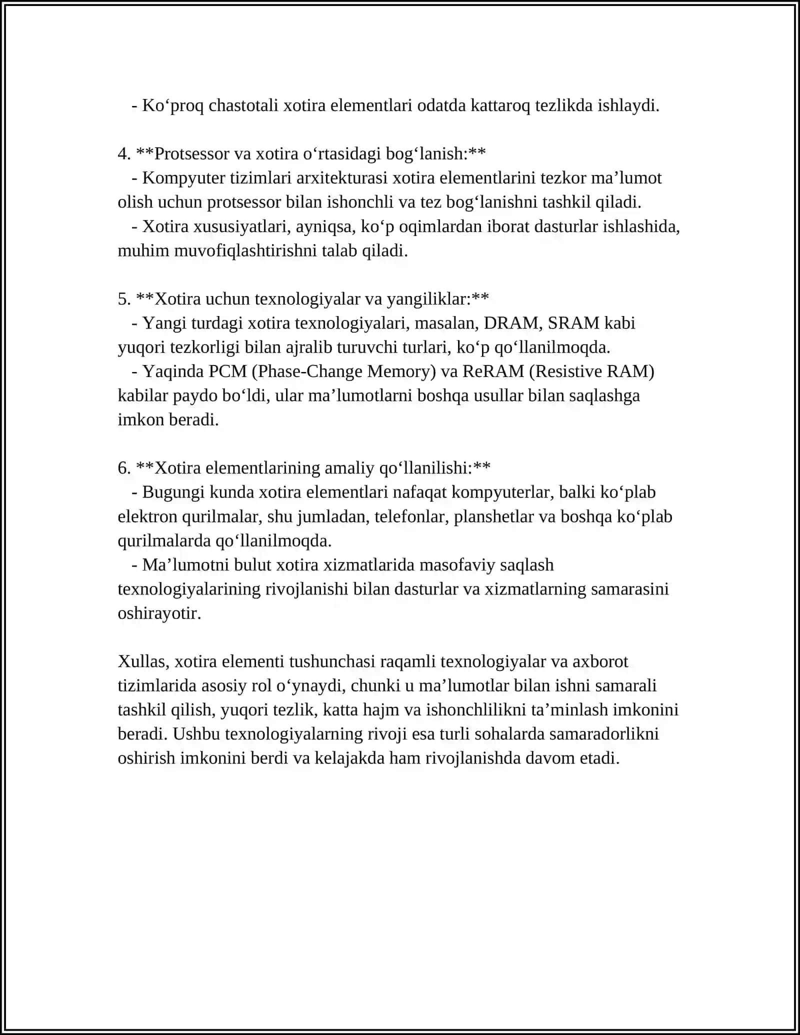 Xotira elementi 4