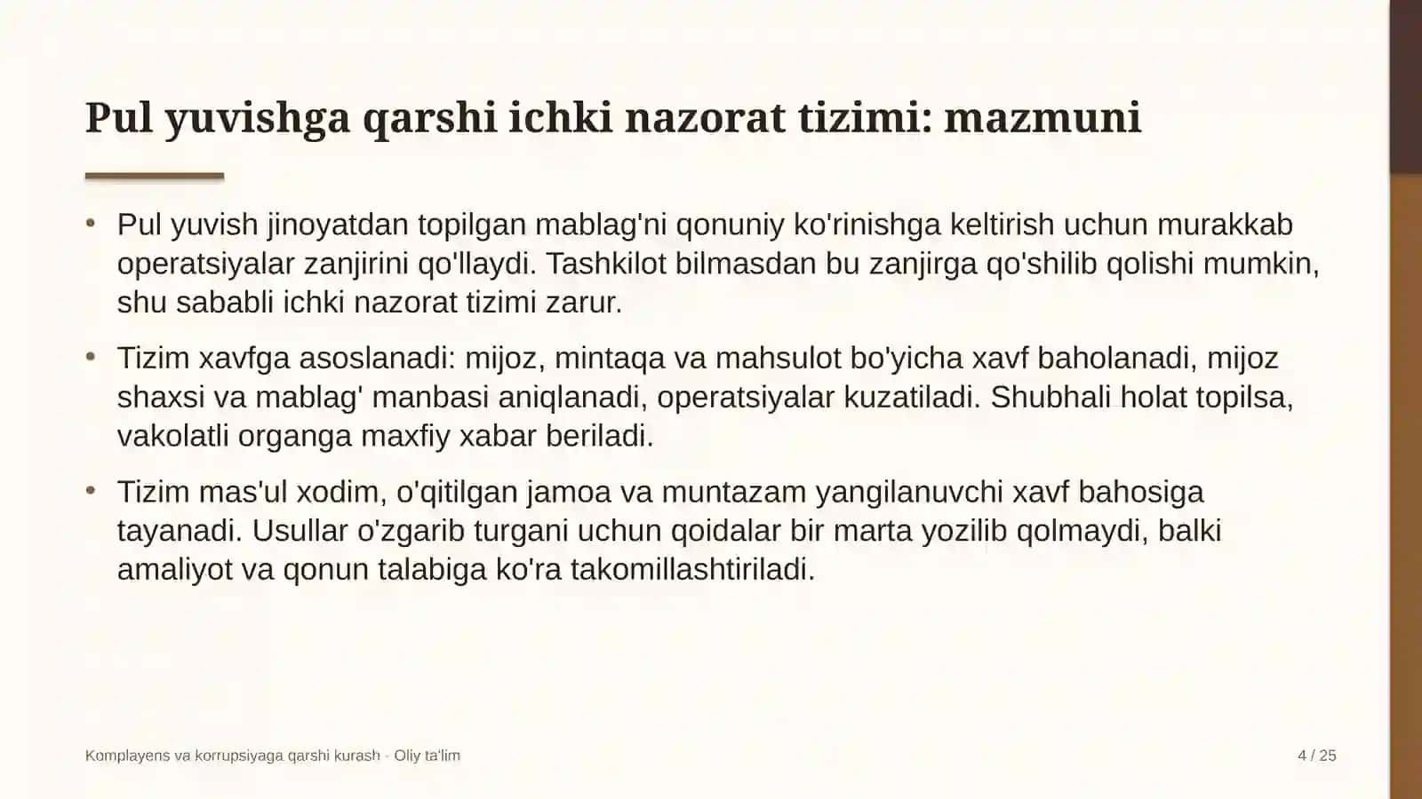 maxsus texnika parklarida pul yuvishga qarshi ichki nazorat tizimi 3079 4
