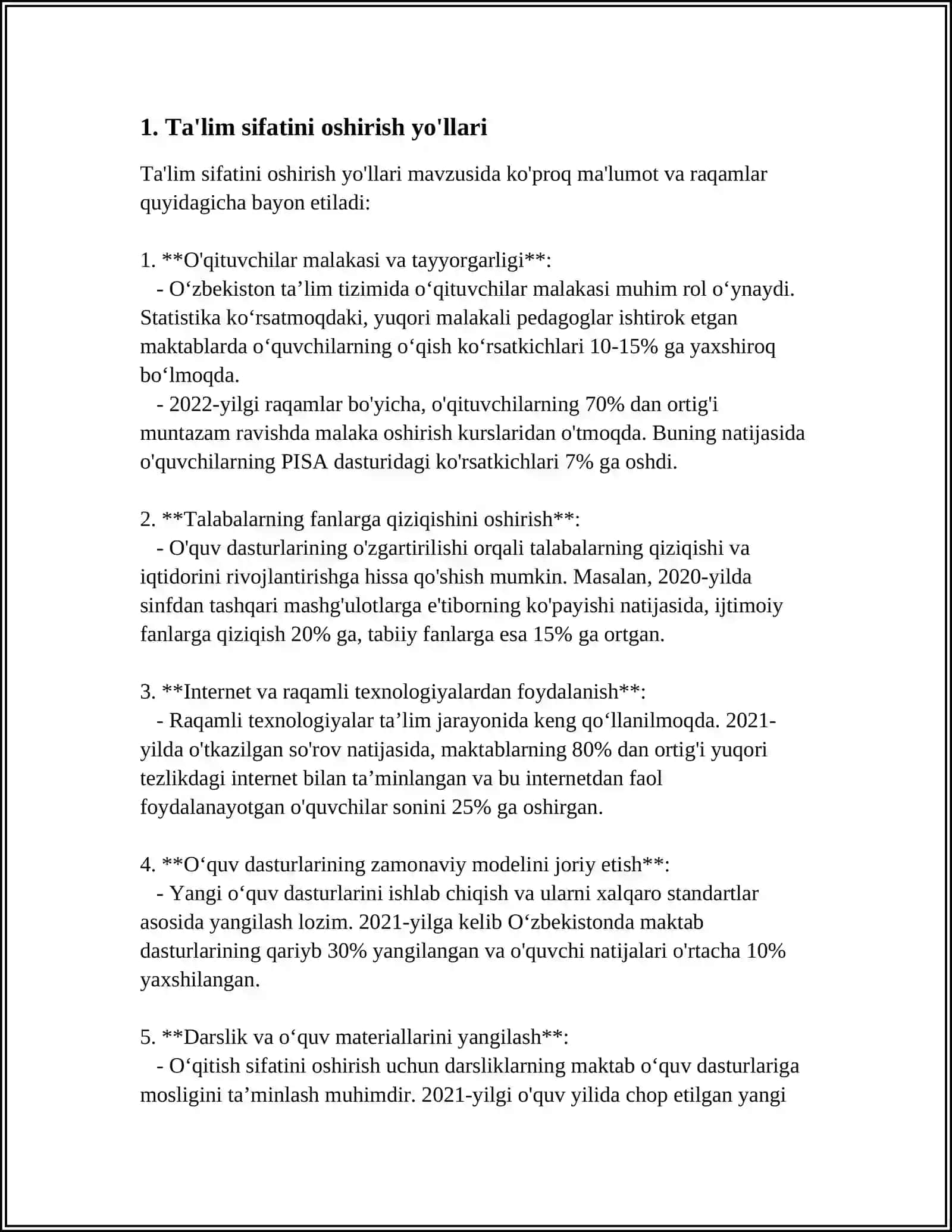 FANI RIVOJLANTIRUVCHI MUHIT TA'LIM SIFATINING ENG MUHIM MEZONLARIDAN BIRI SIFATIDA 4