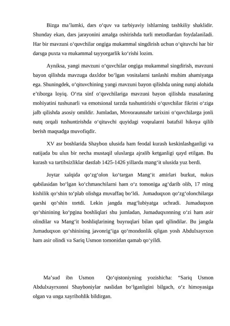 SHAYBONIY,ASHTARXONIY,MANĢIT SULOLASI HUKMDORLARINING QISQACHA TAVSIFI 4