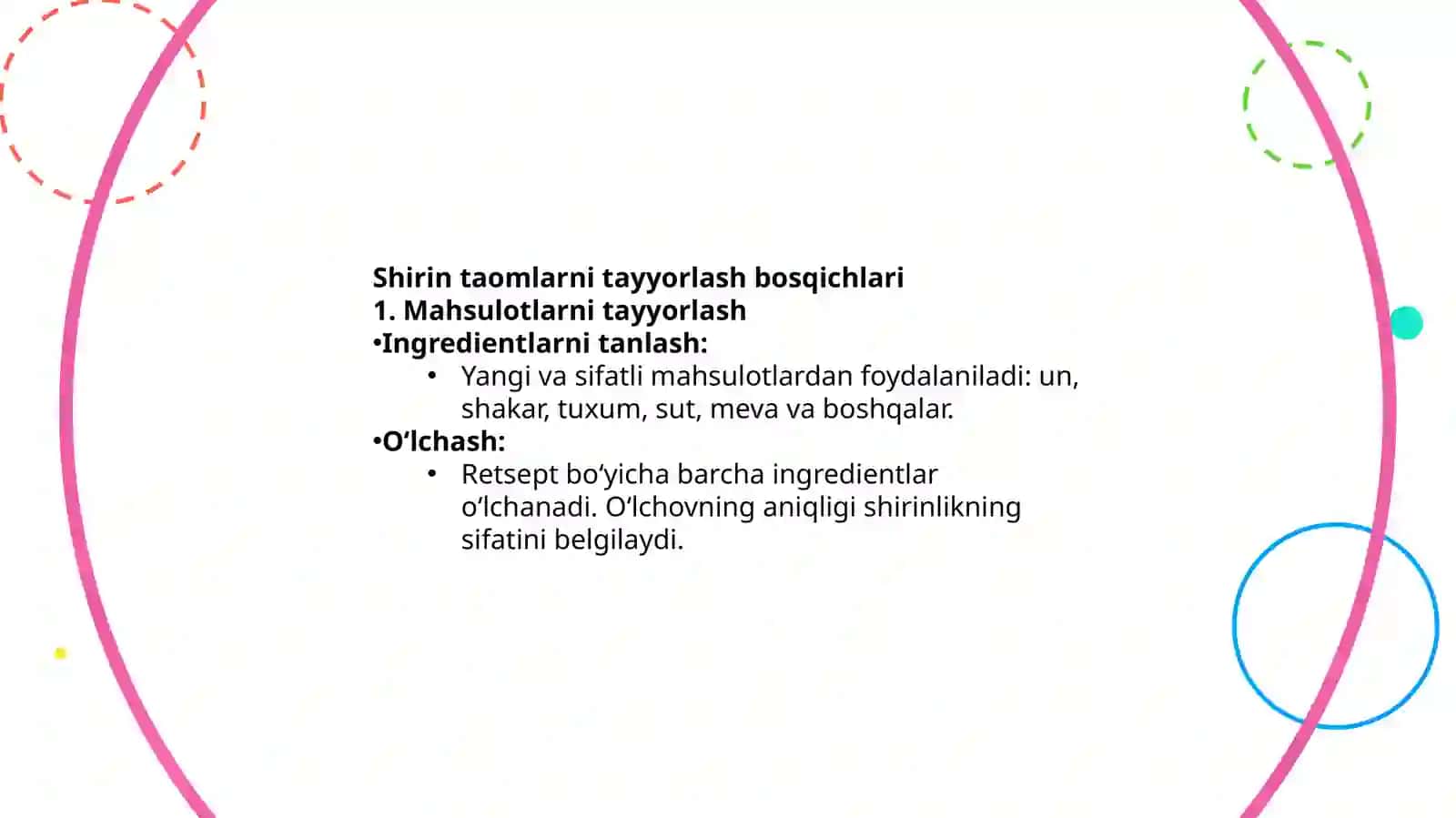 Shirintaomlarni tayyorlash texnologiyasi 4
