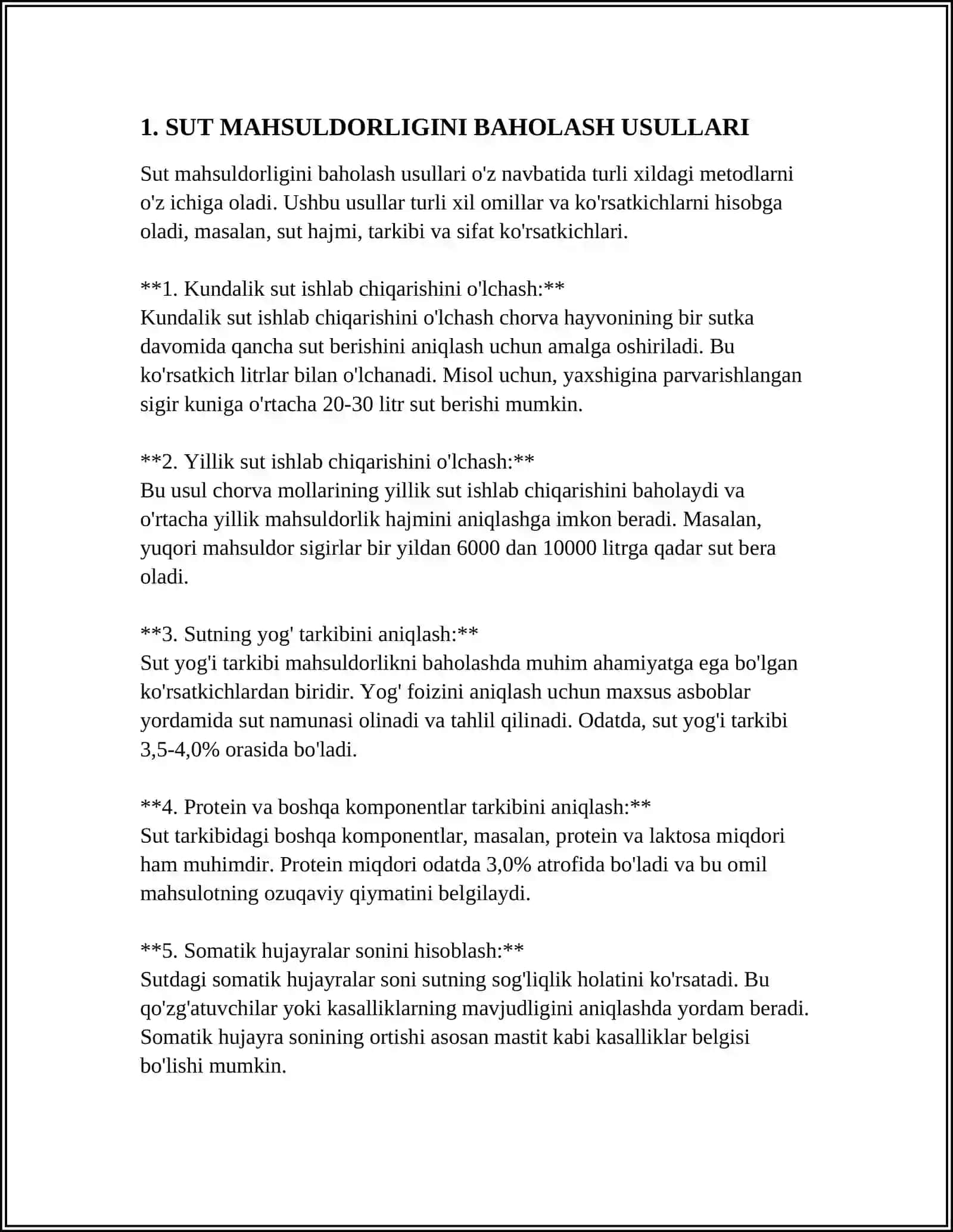 15 BOSH ECHKILARNI SUT MAHSULDORLIGINI O’RGANISH 4
