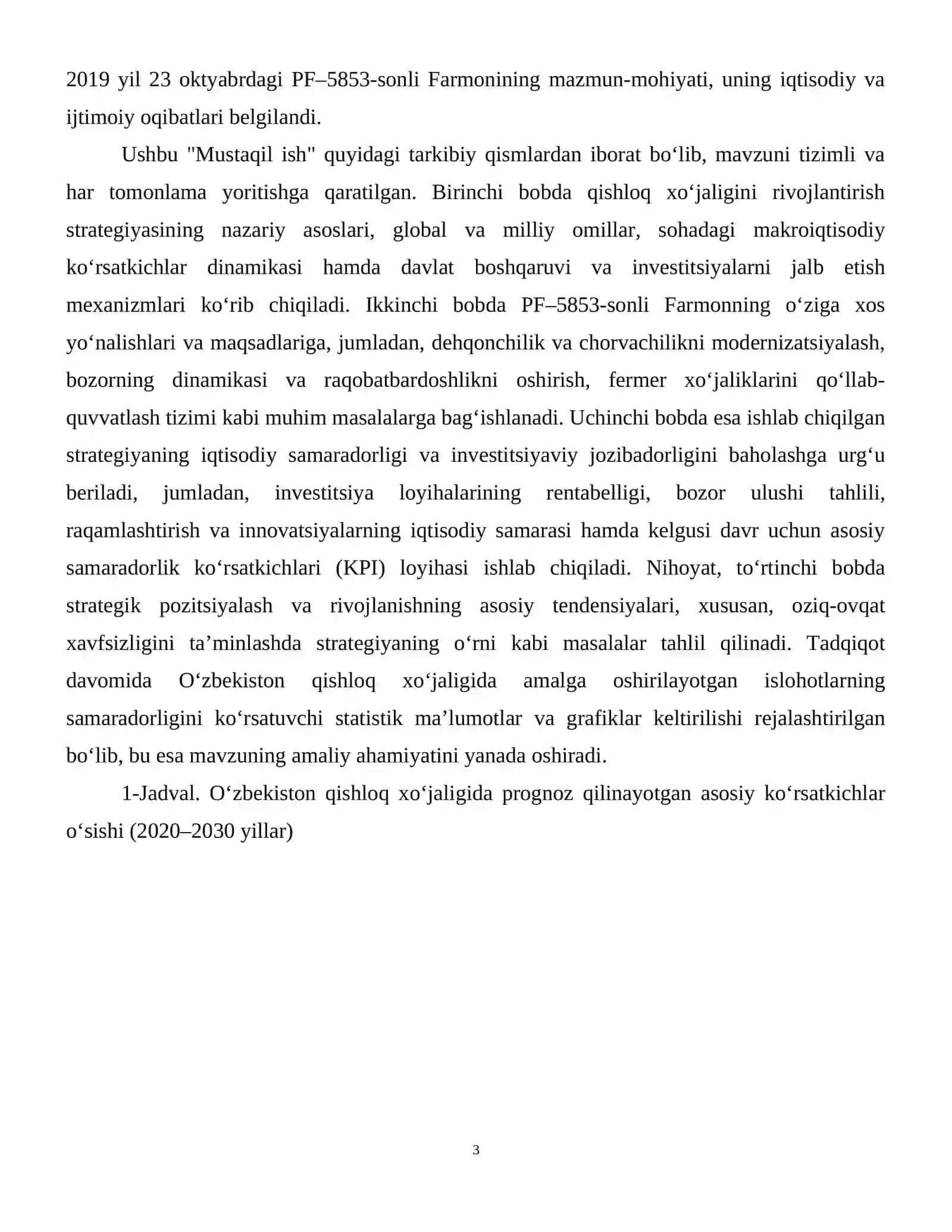 Ўзбекистон Республикаси қишлоқ хўжалигини ривожлантиришнинг 2020–2030 йилларга мўлжалланган стратегиясини тасдиқлаш тўғрисидаги 2019 йил 23 октябрдаги ПФ–5853-сон Фармонининг мазмун-моҳияти 4