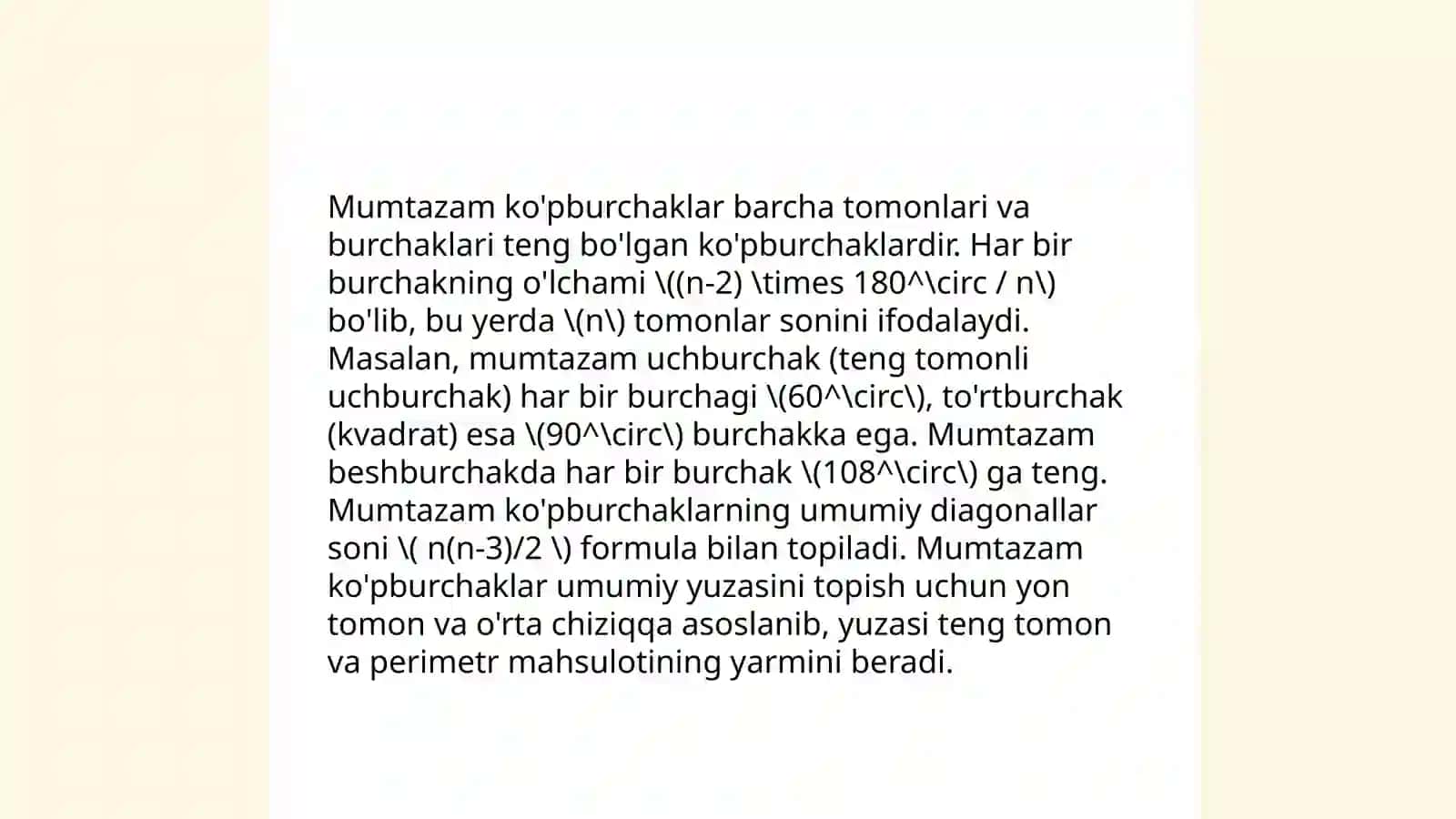 Ko'pburchaklar yasash asoslari 4