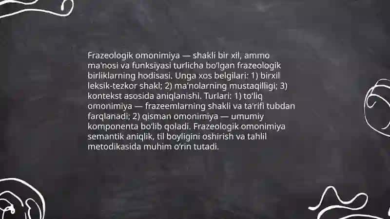 Frazeologik antonomiya va omonimiya 4