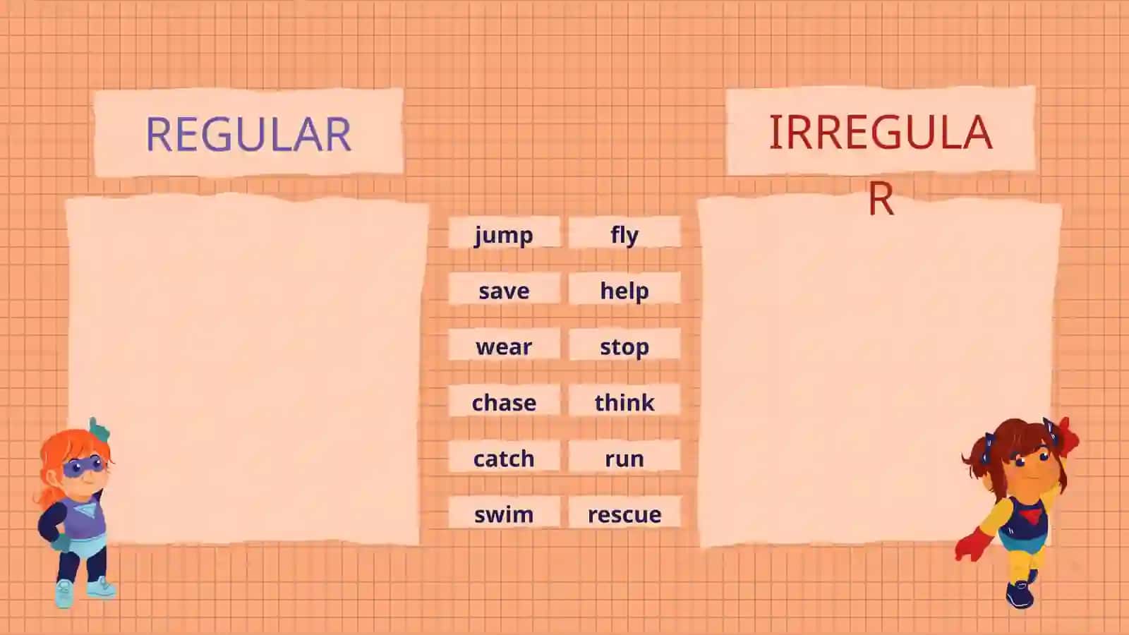 SIMPLE PAST TENSE QUIZ FOR SUPERHEROES 4