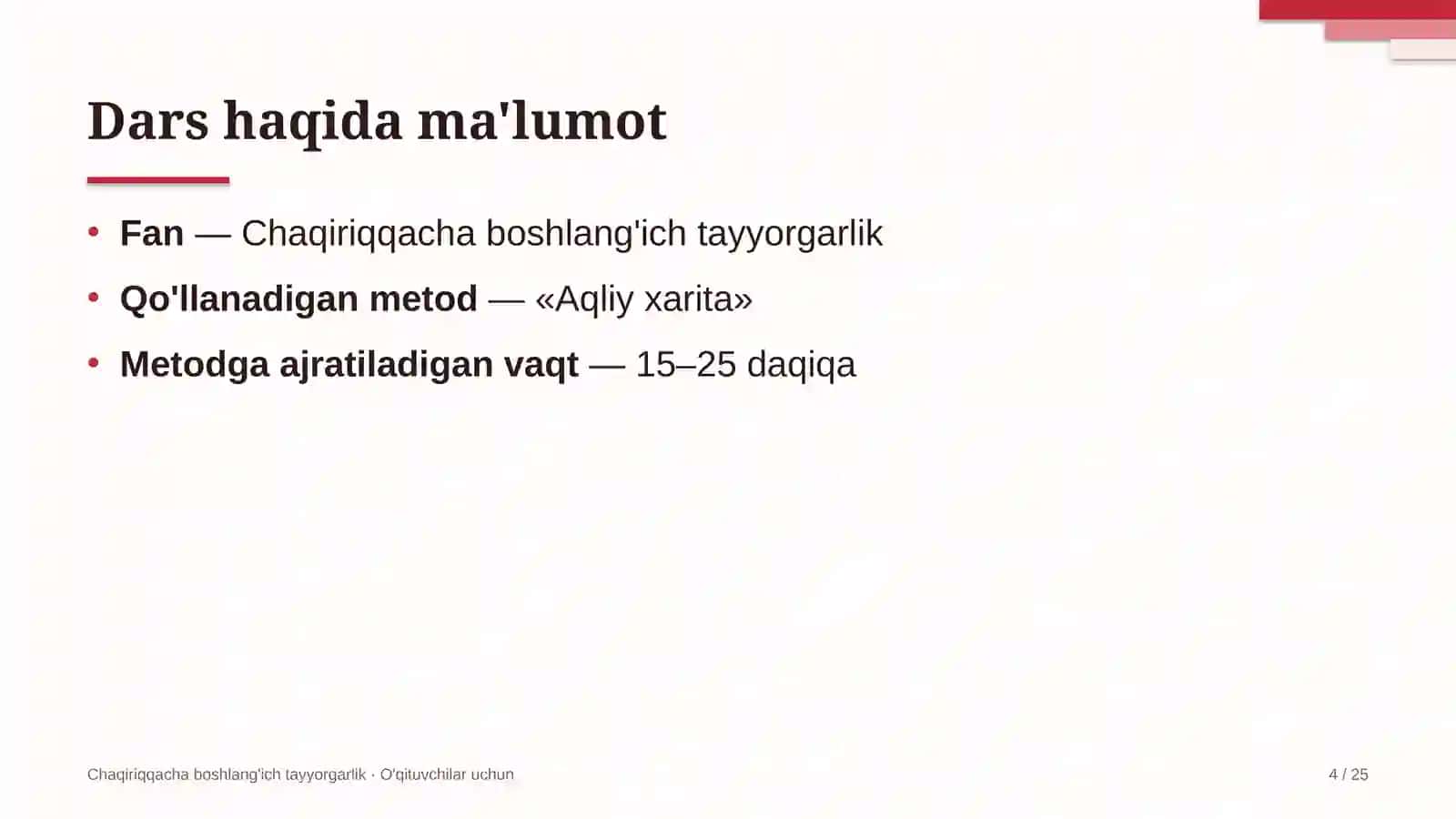 chaqiriqqacha boshlang'ich tayyorgarlik darslarida aqliy xarita metodidan foydalanish 5636 4