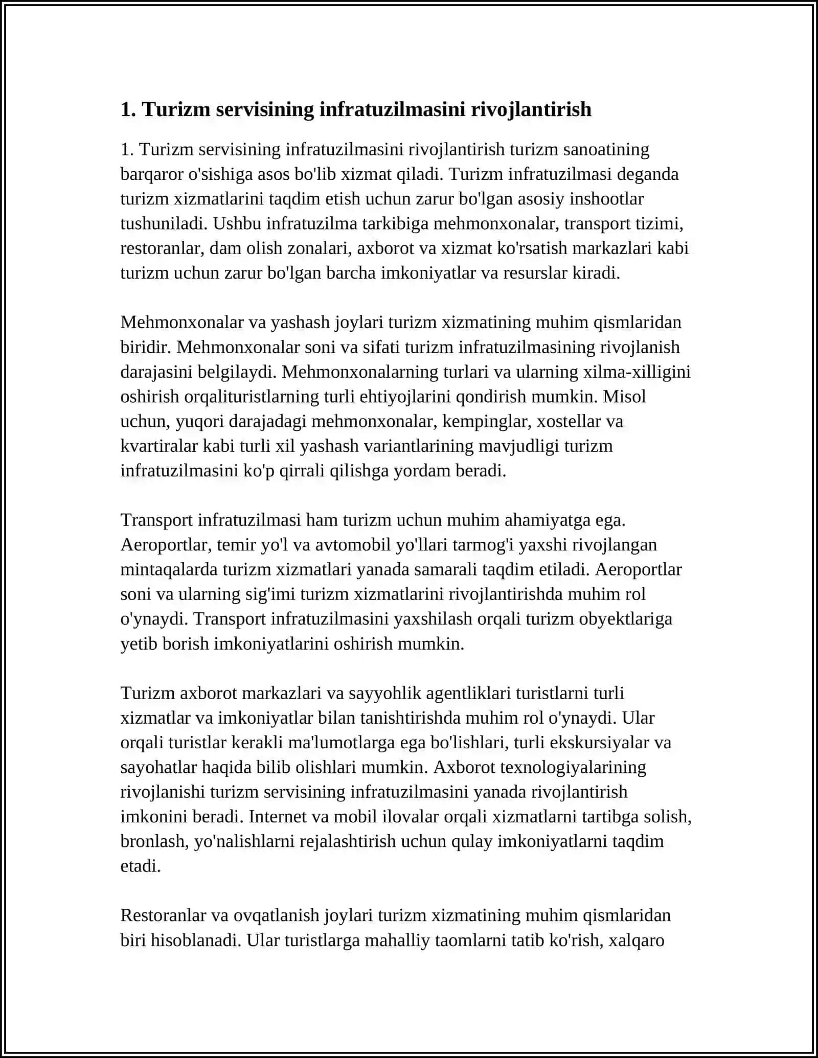 TURIZM SERVISINING RIVOJLANISH HOLATI 4