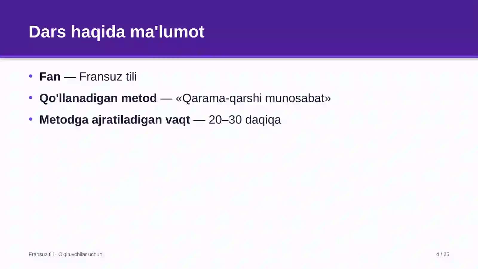 fransuz tili darslarida qarama qarshi munosabat metodidan foydalanish 3624 4