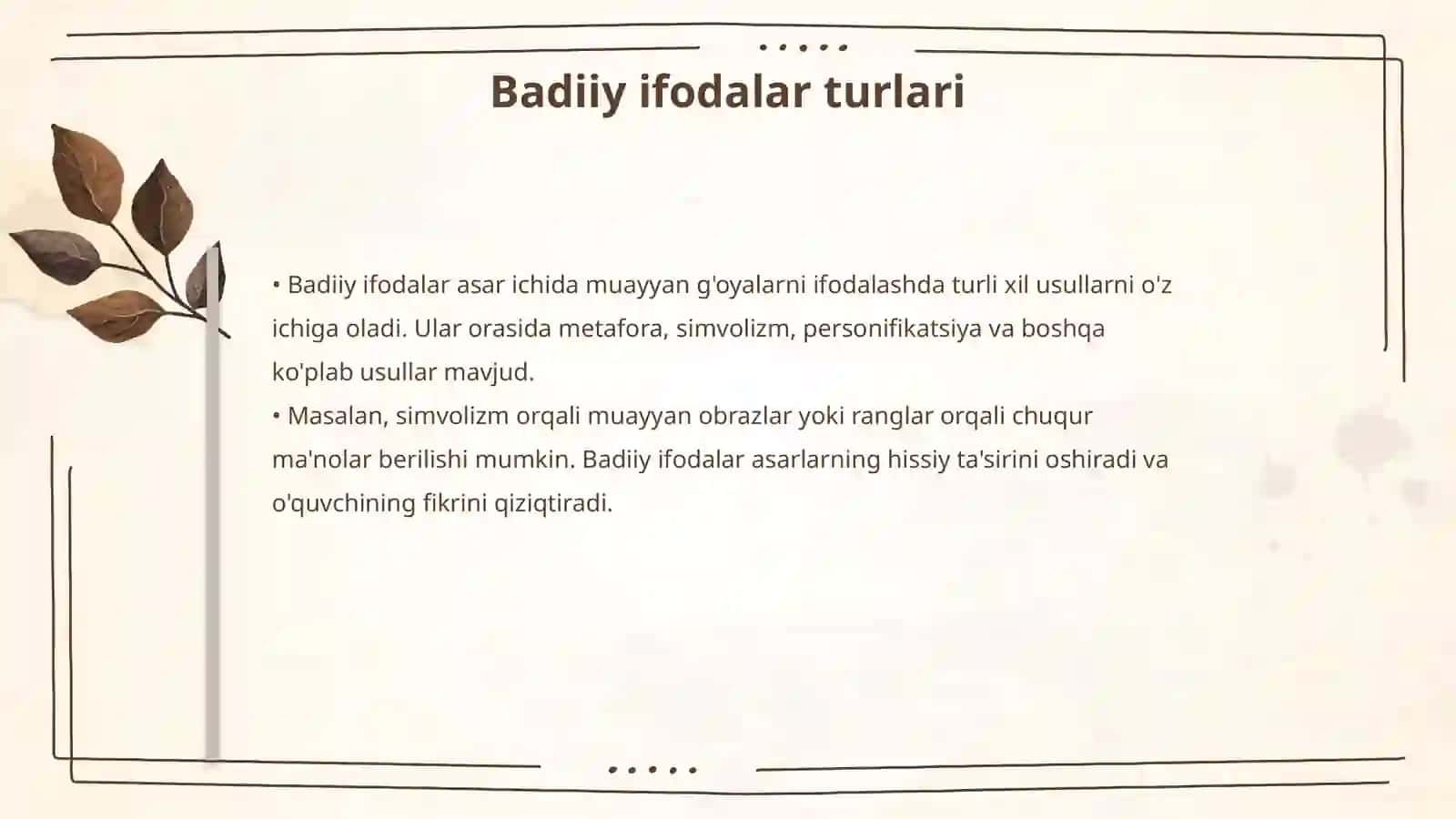 Badiiy tasvir vositalari va ifodalar 4