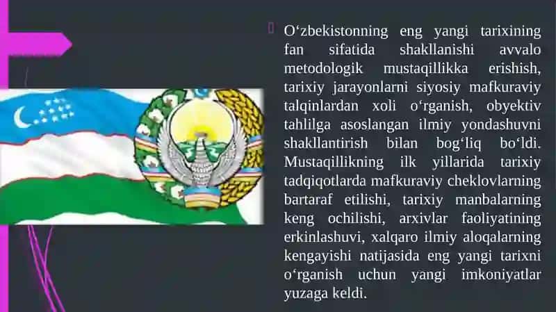 O'zbekistonning eng yangi tarixi fanining metodologik, ilmiy-nazariy asoslari, usullari va tamoyillari 4