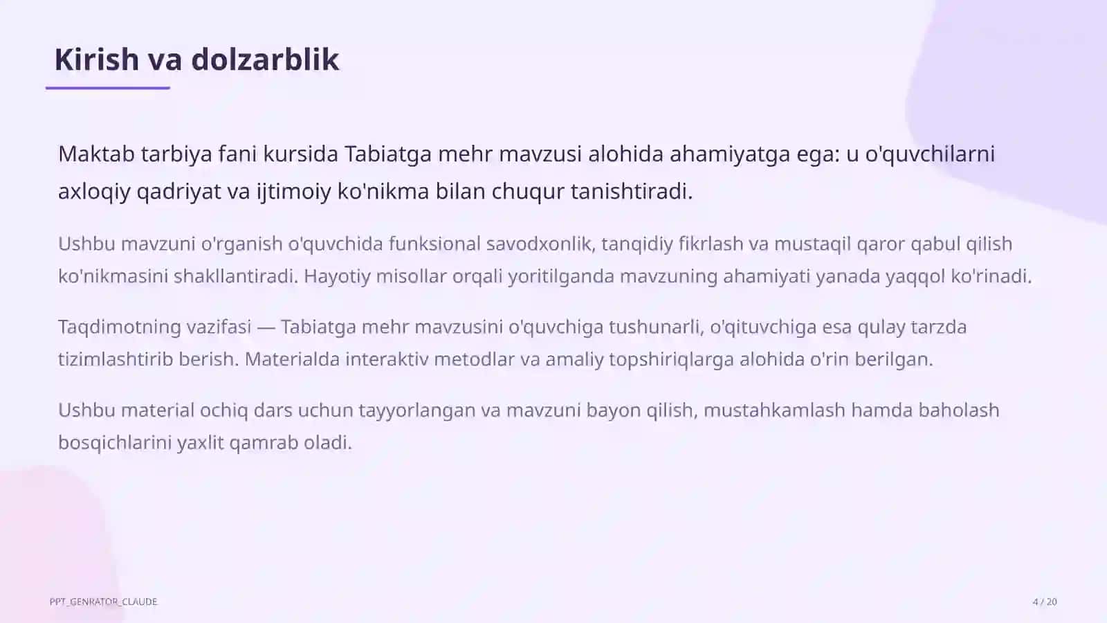 Tabiatga mehr (3-sinf) 4