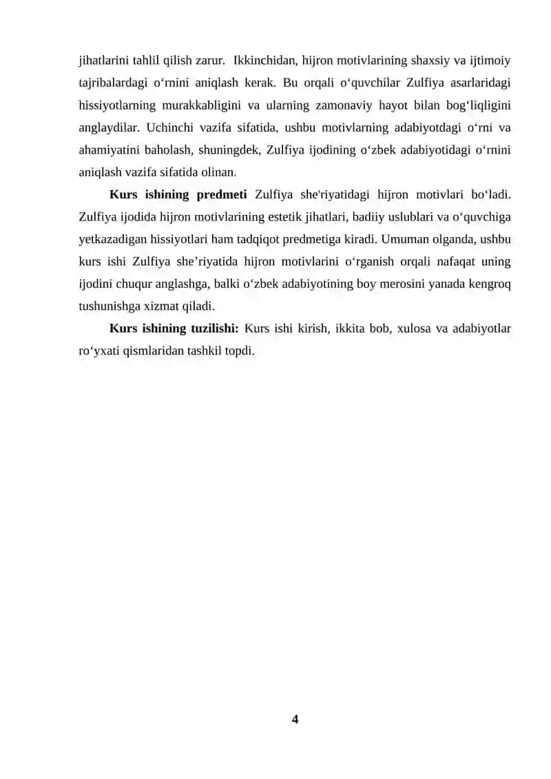 Zulfiya She'riyatida Hijron Motivlari 4