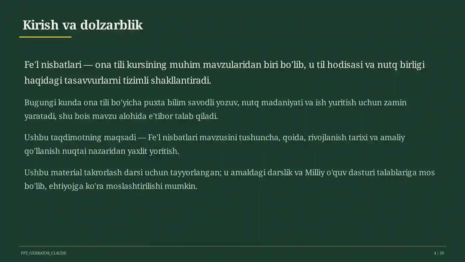 Fe'l nisbatlari (7-sinf) 4