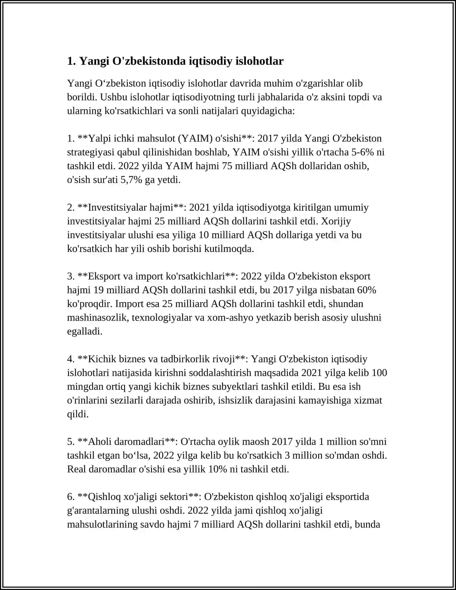 Yangi O'zbekistonda iqtisodiy islohotlar 4