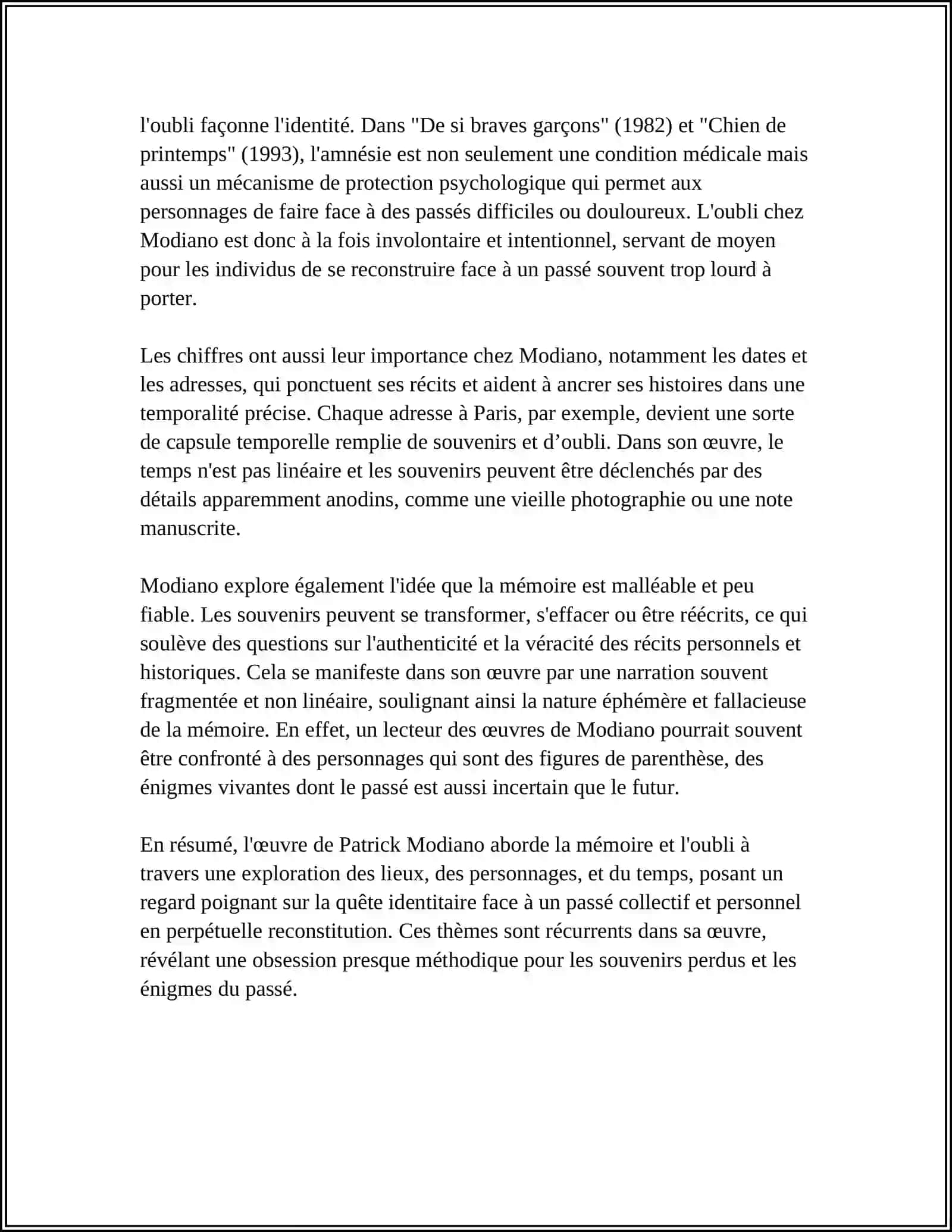 PATRICK MODIANO ET SON OEUVRE 4