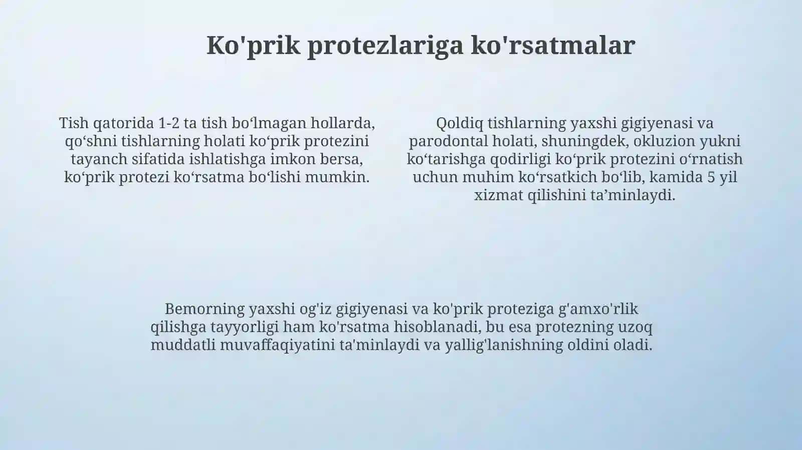 Ko'priksimonprotezlartasnifi,ko'rsatmalar,qarshiko`rsatmalartalablari 4