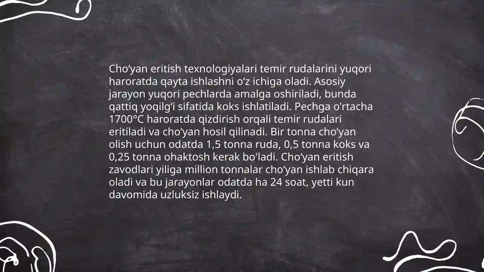 Poʻlat va choʻyan ishlap chqarish 4