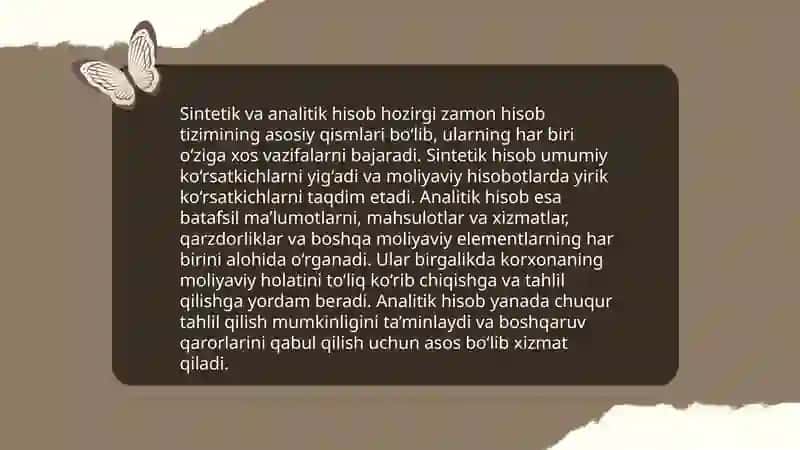 Sintetik va analitik hisob 4