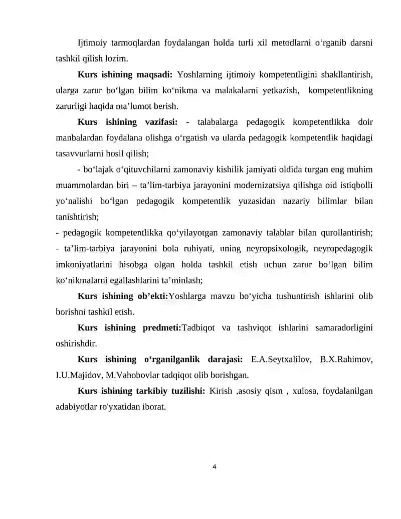 Yoshlarni ijtimoiy kompetentligini shakllantirish yoʻnalishlari 4