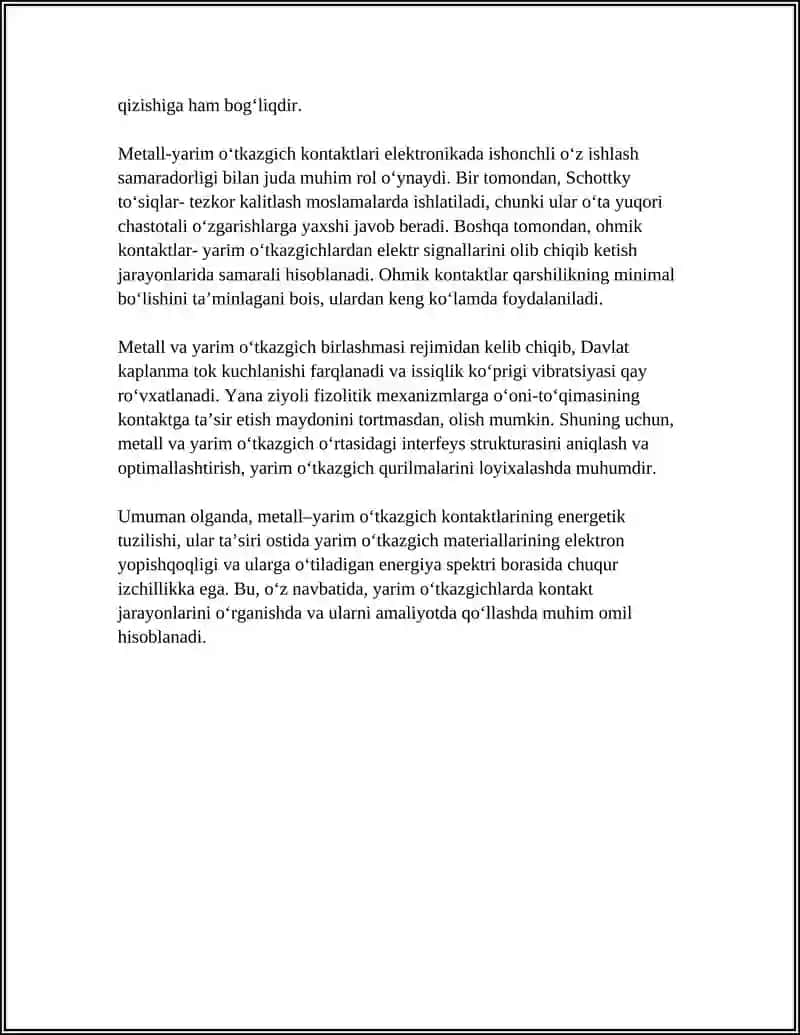 YARIM O'TKAZGICHLARDA KONTAKT HODISALARI 4