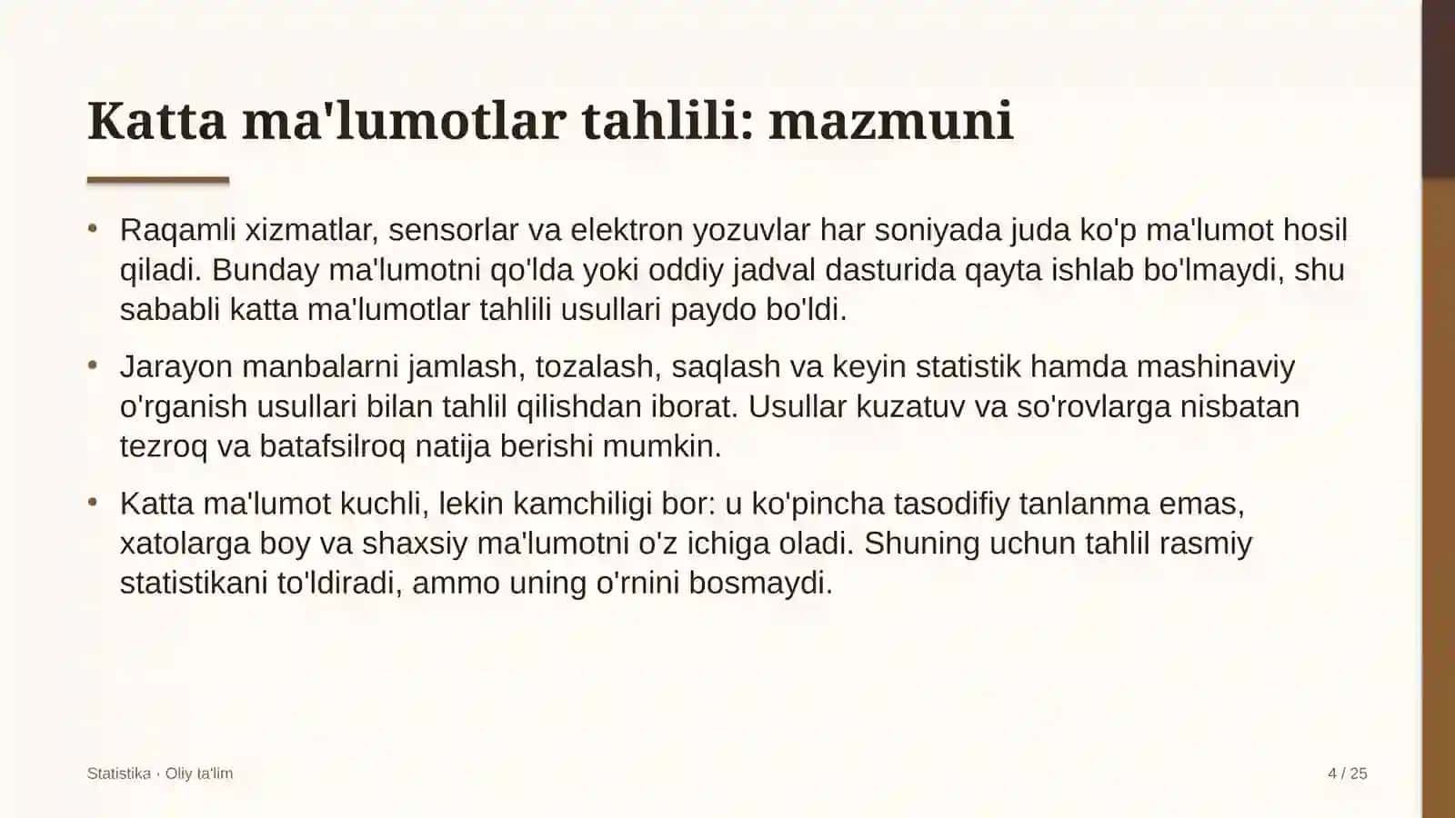 Startaplarda katta ma'lumotlar tahlili 4