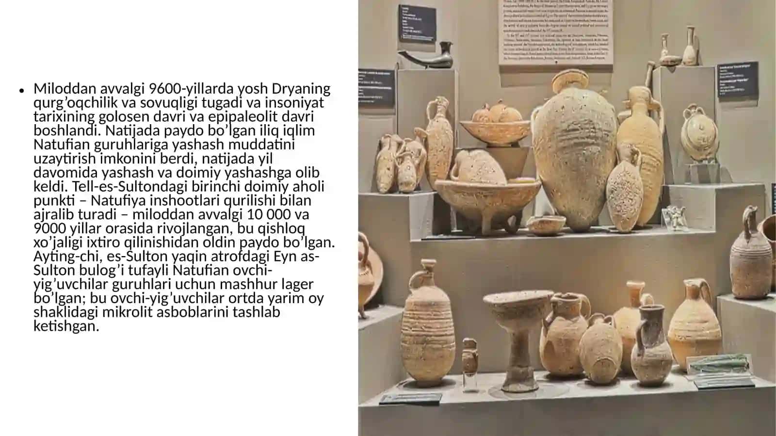 Old Osiyoning neolit davri arxeologiyasi Tell as-Sulton. 4
