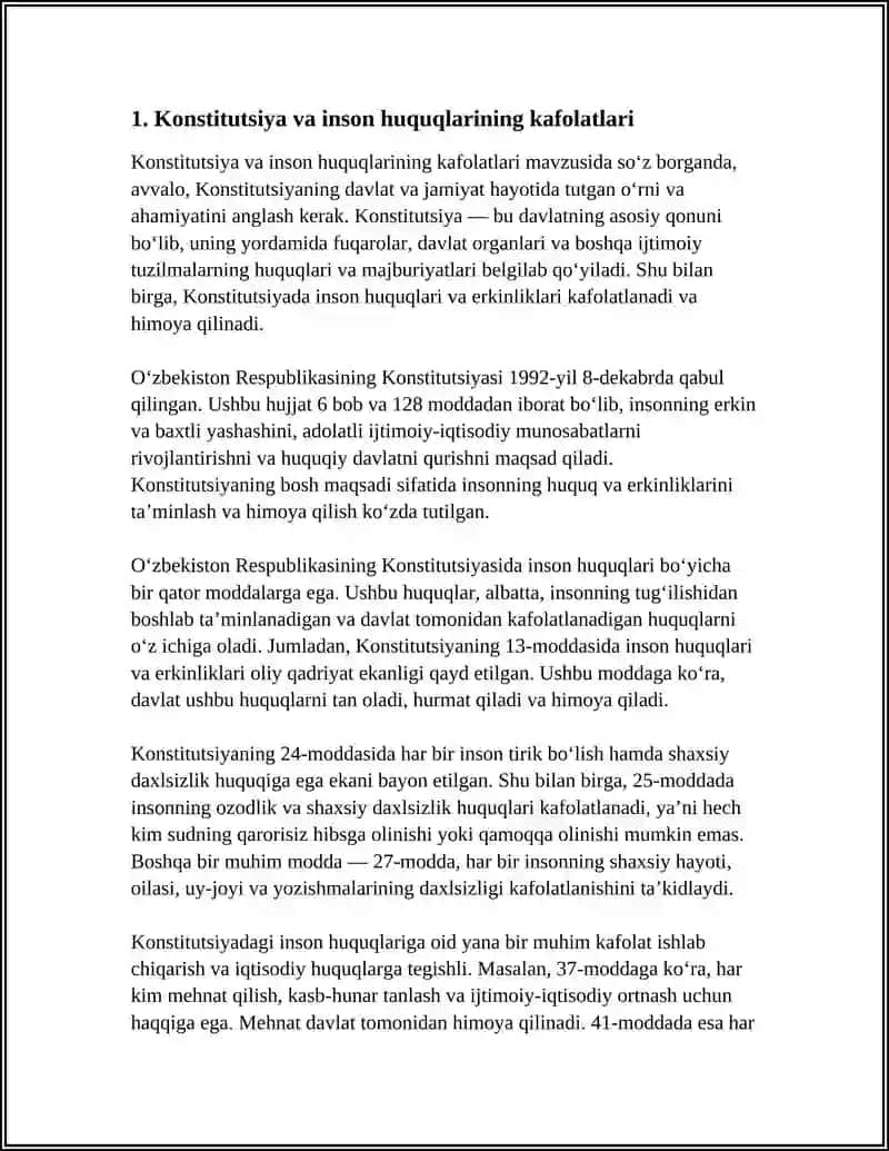 YANGI O'ZBEKISTONDA INSON HAQ-HUQUQLARI VA ERKINLIKLARI KAFOLATINING YARATILISHI 4