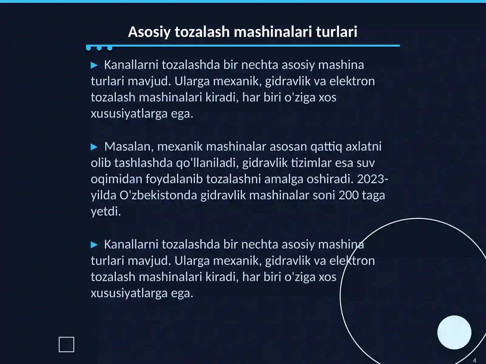 Kanallarni tozalash mashina turlari ham mashinalarning klassifikatsiyasi 4