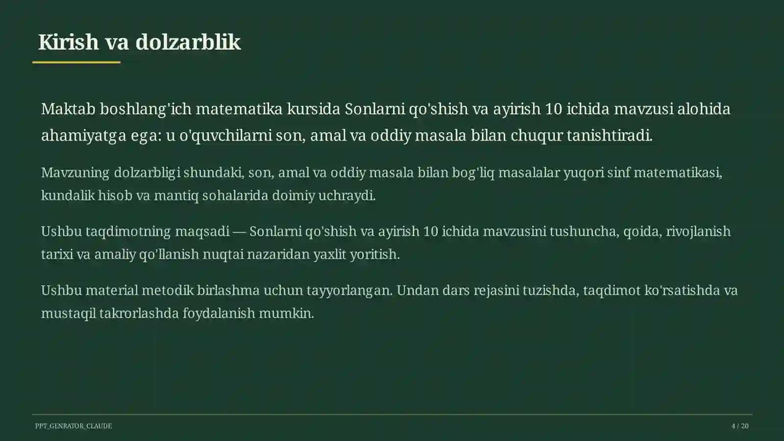 Sonlarni qo'shish va ayirish 10 ichida (1-sinf) 4