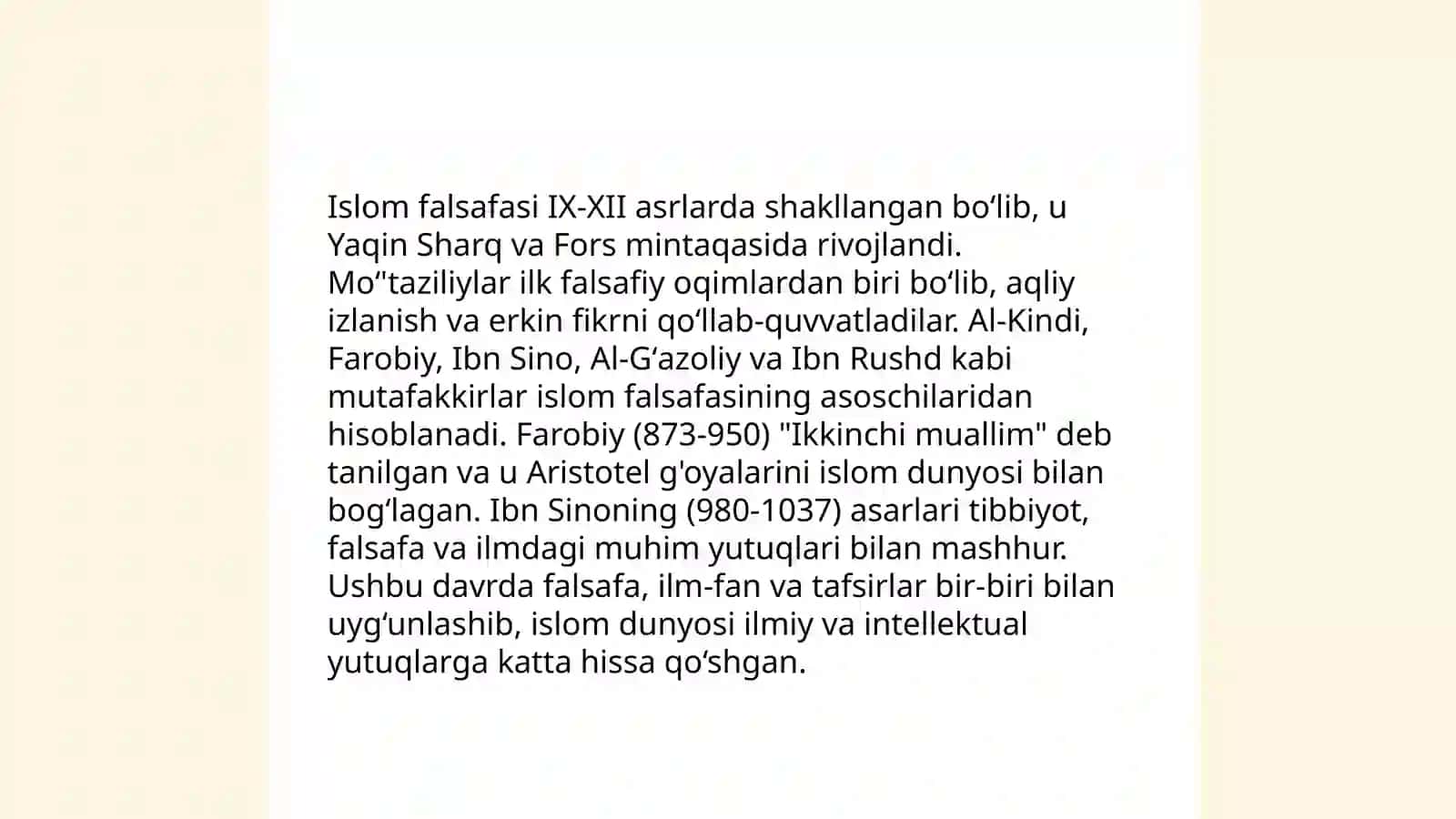 Oʻrta asr Sharq falsafasi va uyg‘onish davri xususiyatlari 4