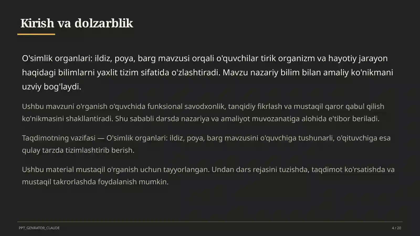 O'simlik organlari 4