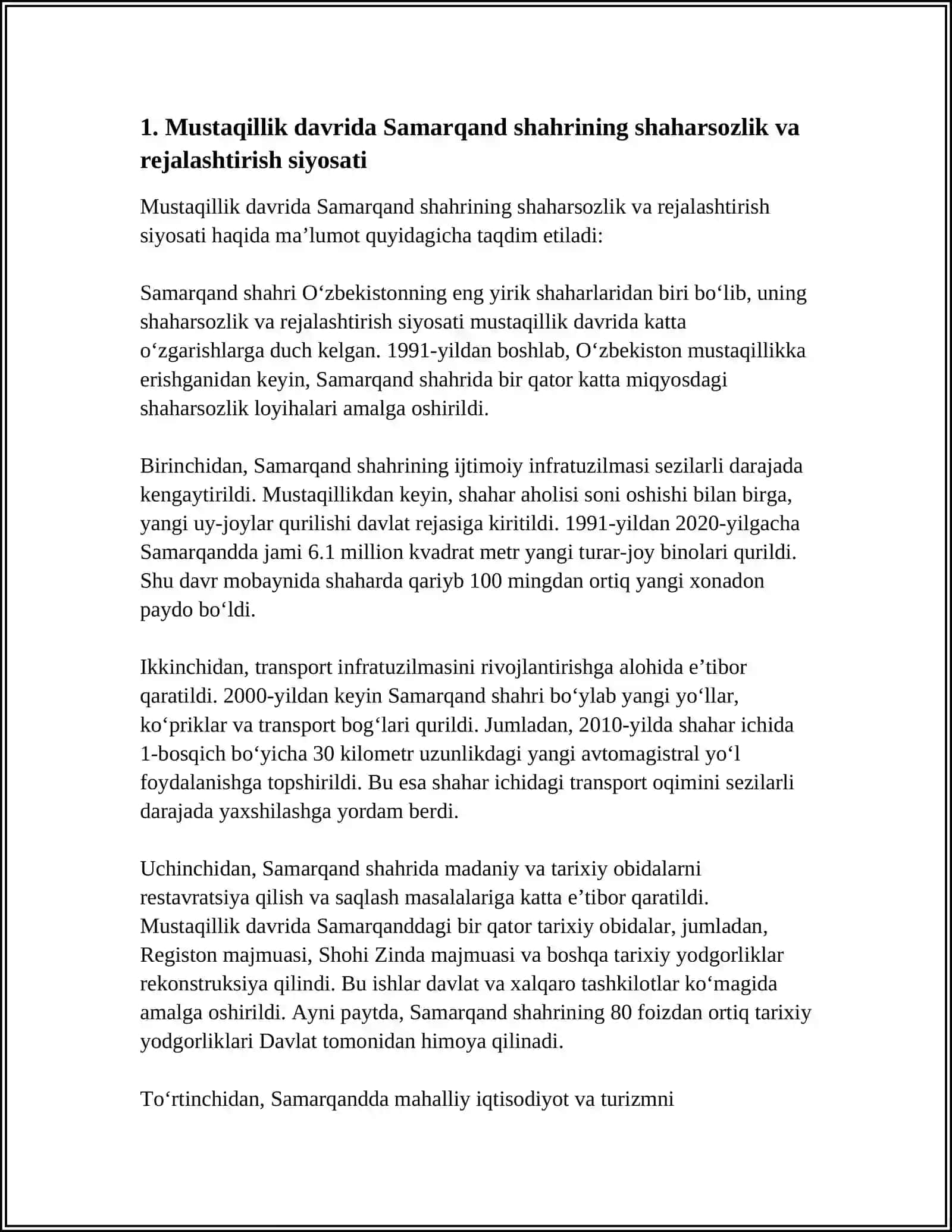 MUSTAQILLIK DAVRIDASAMARQANDDAGIBUNYODKORLIK ISHLARI 4