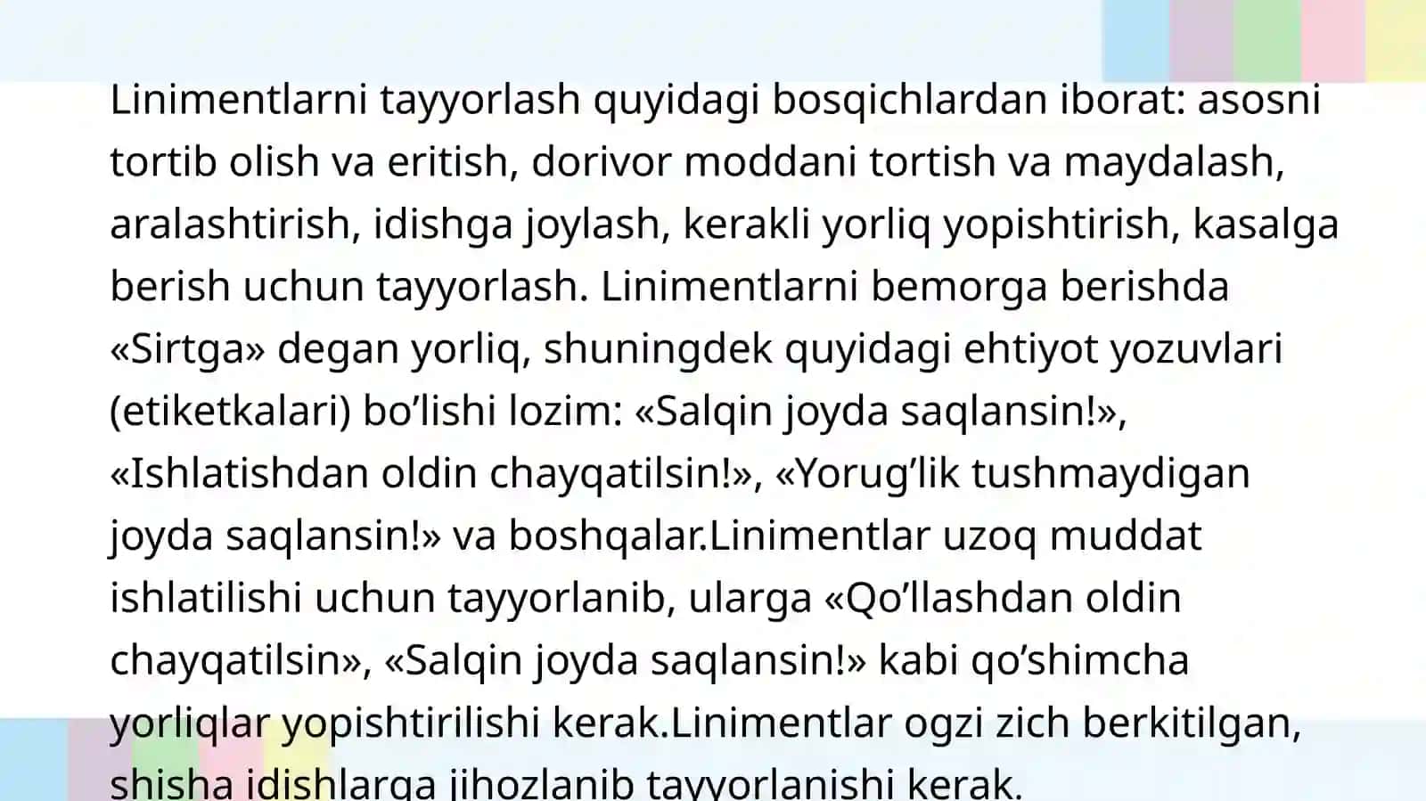Linimentlar haqida 4