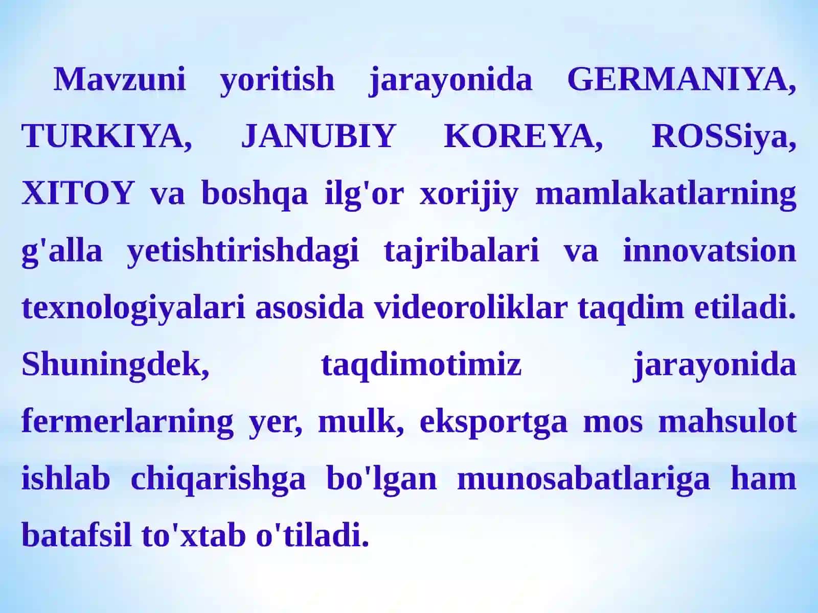 KUZGI BUG'DOY AHMIYATI, BIOLOGIYASI VA RESURS TEJOVCHIİNNOVATSION ETTISTIRISH TEXNOLOGIYASI 4