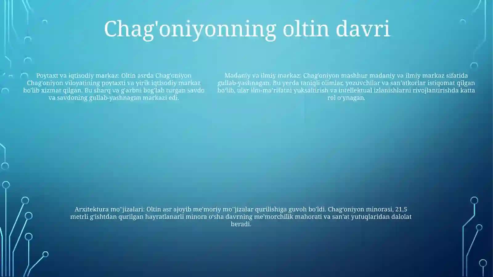Chag'Oniyon Tarixi 4