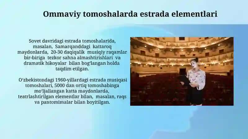 Estrada va ommaviy tomoshalarda teatrlashtirish usullari 4
