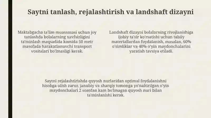 Maktabgacha ta'lim muassasalari uchun arxitektura va konstruktiv yechimlar 4