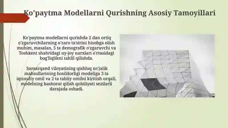 Qo'shiluvchi va Ko'paytma Ekonometrik Modellarni Tuzish 4