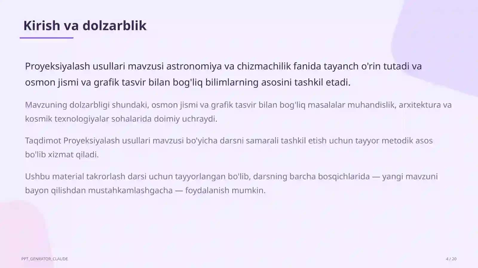 Proyeksiyalash usullari (8-sinf) 4