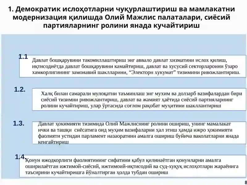 Ўзбекистон Республикаси ривожлантиришнинг бештаустувор йўналишлари 2017-2021 йиллар 4