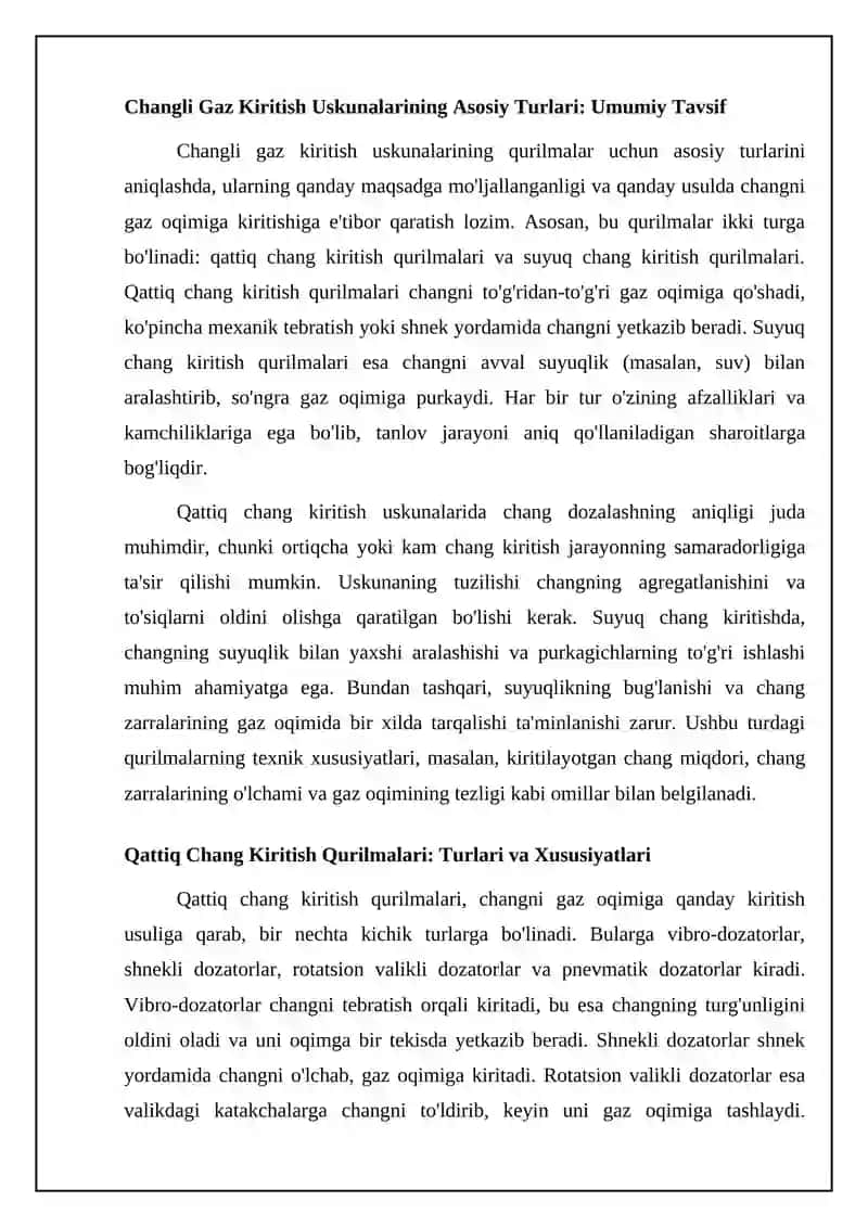 Changli gaz kiritish usulining qurilmalar uchun turlari va xususiyatlari 4
