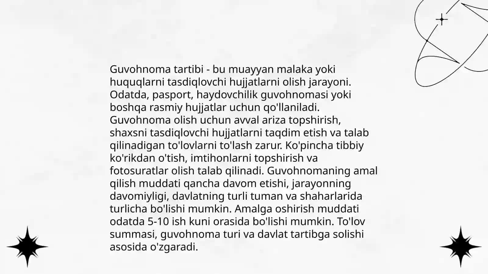 Tashkiliy hujjatlar, guvohnoma va yo'riqnoma 4